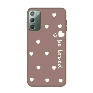 For Samsung Galaxy Note20 Small Smiley Heart Pattern Shockproof TPU Case(Khaki)