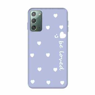 For Samsung Galaxy Note20 Small Smiley Heart Pattern Shockproof TPU Case(Light Purple)