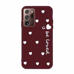 For Samsung Galaxy Note20 Ultra Small Smiley Heart Pattern Shockproof TPU Case(Wine Red)