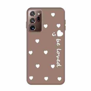 For Samsung Galaxy Note20 Ultra Small Smiley Heart Pattern Shockproof TPU Case(Khaki)