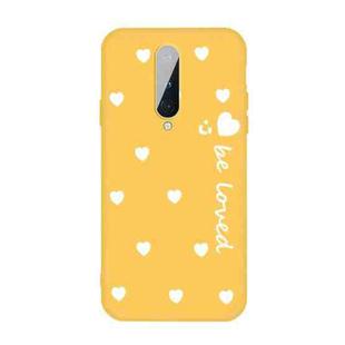 For OnePlus 8 Small Smiley Heart Pattern Shockproof TPU Case(Yellow)