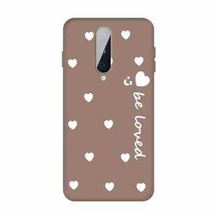 For OnePlus 8 Small Smiley Heart Pattern Shockproof TPU Case(Khaki)
