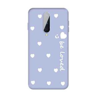 For OnePlus 8 Small Smiley Heart Pattern Shockproof TPU Case(Light Purple)