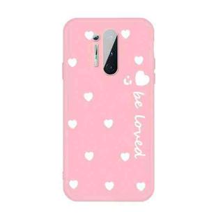 For OnePlus 8 Pro Small Smiley Heart Pattern Shockproof TPU Case(Pink)