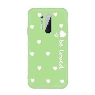 For OnePlus 8 Pro Small Smiley Heart Pattern Shockproof TPU Case(Green)