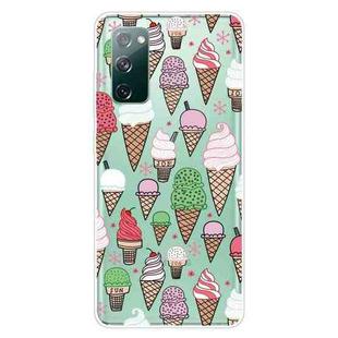 For Samsung Galaxy S20 FE Shockproof Painted Transparent TPU Protective Case(Ice Cream)