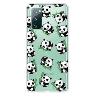 For Samsung Galaxy S20 FE Shockproof Painted Transparent TPU Protective Case(Panda)