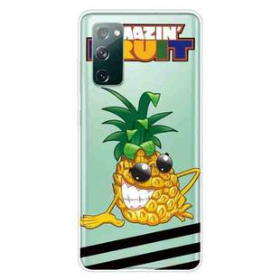 For Samsung Galaxy S20 FE Shockproof Painted Transparent TPU Protective Case(Pineapple)