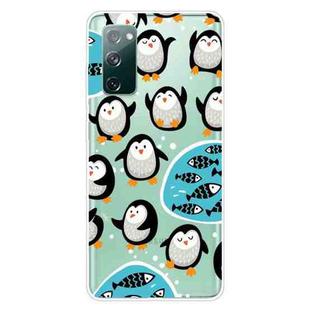For Samsung Galaxy S20 FE Shockproof Painted Transparent TPU Protective Case(Penguin)