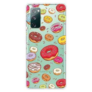For Samsung Galaxy S20 FE Shockproof Painted Transparent TPU Protective Case(Doughnut)