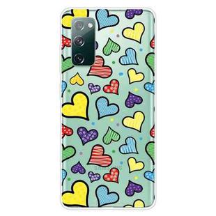 For Samsung Galaxy S20 FE Shockproof Painted Transparent TPU Protective Case(Loves)