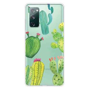 For Samsung Galaxy S20 FE Shockproof Painted Transparent TPU Protective Case(Cactus)