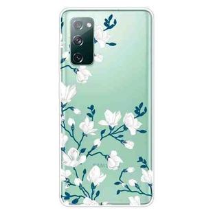 For Samsung Galaxy S20 FE Shockproof Painted Transparent TPU Protective Case(Magnolia)