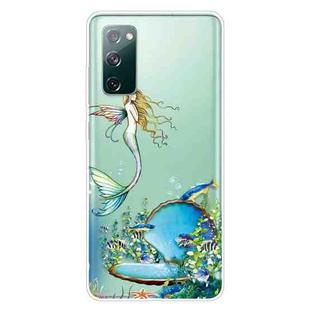 For Samsung Galaxy S20 FE Shockproof Painted Transparent TPU Protective Case(Mermaid)