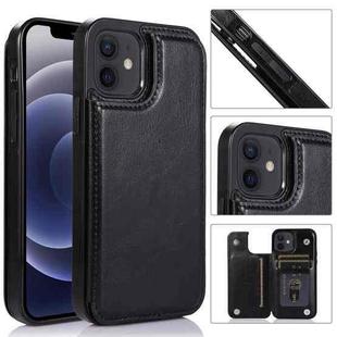 For iPhone 12 mini Shockproof PU + TPU Leather Case with Card Slots & Holder & Photo Frame & Wallet (Black)