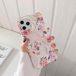 Plating Splicing Pattern Soft TPU Protective Case For iPhone 12 / 12 Pro(Stitching Retro Flowers)