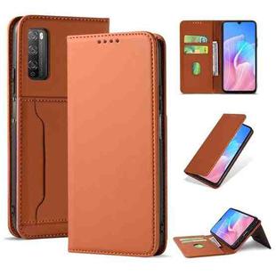 For Huawei Enjoy Z / Enjoy 20 Pro Strong Magnetism Liquid Feel Horizontal Flip Leather Case with Holder & Card Slots & Wallet(Brown)