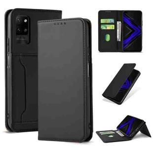 For Huawei Honor Play 4 Pro Strong Magnetism Liquid Feel Horizontal Flip Leather Case with Holder & Card Slots & Wallet(Black)