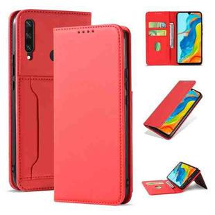 For Huawei P30 Lite / Nova 4e Strong Magnetism Liquid Feel Horizontal Flip Leather Case with Holder & Card Slots & Wallet(Red)