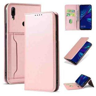For Huawei P Smart (2019) / Honor 10 Lite Strong Magnetism Liquid Feel Horizontal Flip Leather Case with Holder & Card Slots & Wallet(Rose Gold)