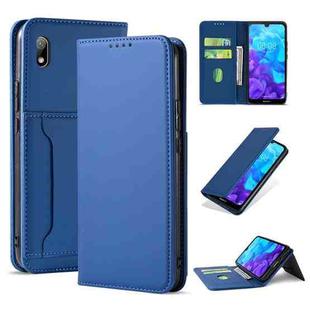 For Huawei Honor 8S / Y5 (2019) Strong Magnetism Liquid Feel Horizontal Flip Leather Case with Holder & Card Slots & Wallet(Blue)