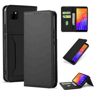 For Huawei Y5P / Honor 9S Strong Magnetism Liquid Feel Horizontal Flip Leather Case with Holder & Card Slots & Wallet(Black)