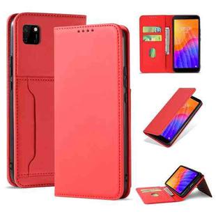 For Huawei Y5P / Honor 9S Strong Magnetism Liquid Feel Horizontal Flip Leather Case with Holder & Card Slots & Wallet(Red)