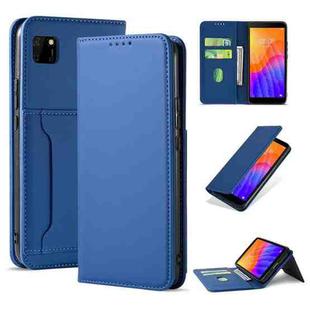 For Huawei Y5P / Honor 9S Strong Magnetism Liquid Feel Horizontal Flip Leather Case with Holder & Card Slots & Wallet(Blue)