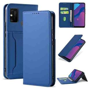 For Huawei Honor 9A Strong Magnetism Liquid Feel Horizontal Flip Leather Case with Holder & Card Slots & Wallet(Blue)