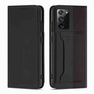 For Samsung Galaxy S20 FE 5G / S20 Fan Edition / S20 Lite Strong Magnetism Liquid Feel Horizontal Flip Leather Case with Holder & Card Slots & Wallet(Black)