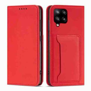 For Samsung Galaxy A42 Strong Magnetism Liquid Feel Horizontal Flip Leather Case with Holder & Card Slots & Wallet(Red)