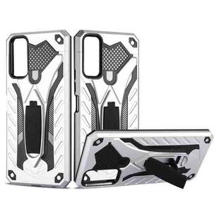For vivo Y20 Shockproof TPU + PC Protective Case with Holder(Silver)