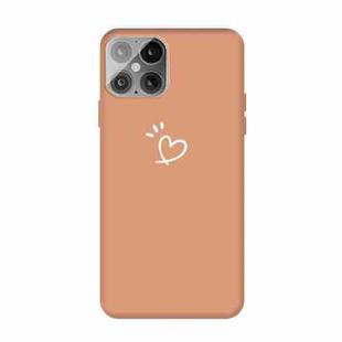 For iPhone 12 Pro Max Three Dots Love-heart Pattern Frosted TPU Protective Case (Orange)