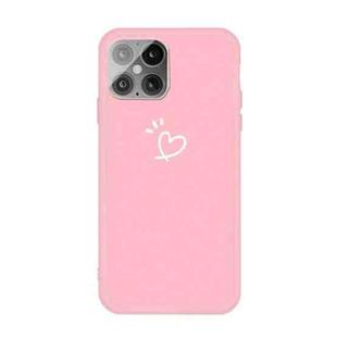 For iPhone 12 Pro Max Three Dots Love-heart Pattern Frosted TPU Protective Case (Pink)