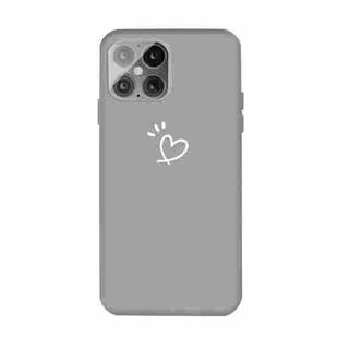 For iPhone 12 / 12 Pro Three Dots Love-heart Pattern Frosted TPU Protective Case(Grey)