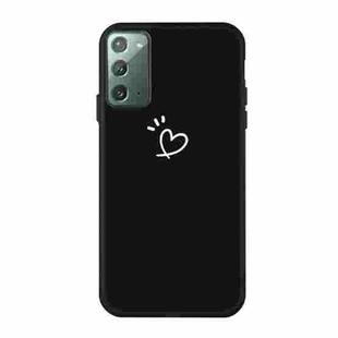 For Samsung Galaxy Note20 Three Dots Love-heart Pattern Frosted TPU Protective Case(Black)