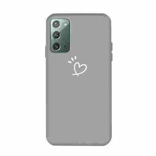For Samsung Galaxy Note20 Three Dots Love-heart Pattern Frosted TPU Protective Case(Grey)