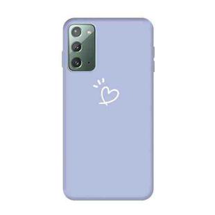 For Samsung Galaxy Note20 Three Dots Love-heart Pattern Frosted TPU Protective Case(Light Purple)