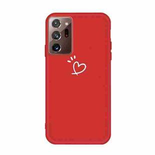 For Samsung Galaxy Note20 Ultra Three Dots Love-heart Pattern Frosted TPU Protective Case(Red)