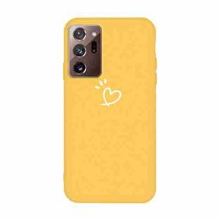 For Samsung Galaxy Note20 Ultra Three Dots Love-heart Pattern Frosted TPU Protective Case(Yellow)