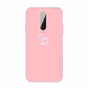 For OnePlus 8 Three Dots Love-heart Pattern Frosted TPU Protective Case(Pink)