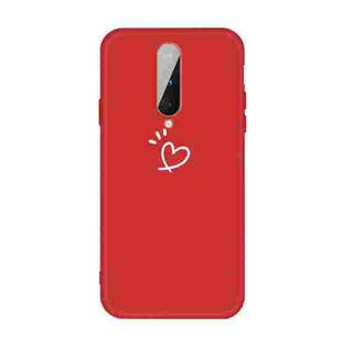 For OnePlus 8 Three Dots Love-heart Pattern Frosted TPU Protective Case(Red)