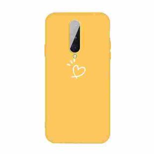 For OnePlus 8 Three Dots Love-heart Pattern Frosted TPU Protective Case(Yellow)