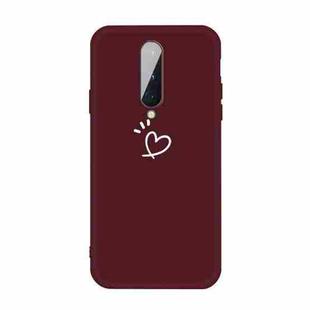 For OnePlus 8 Three Dots Love-heart Pattern Frosted TPU Protective Case(Wine Red)