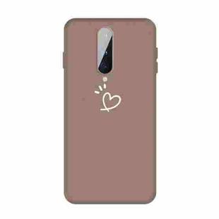 For OnePlus 8 Three Dots Love-heart Pattern Frosted TPU Protective Case(Khaki)