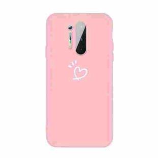 For OnePlus 8 Pro Three Dots Love-heart Pattern Frosted TPU Protective Case(Pink)