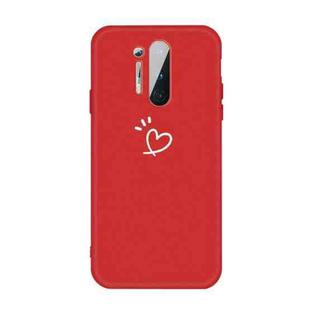 For OnePlus 8 Pro Three Dots Love-heart Pattern Frosted TPU Protective Case(Red)