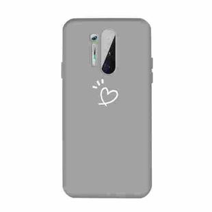 For OnePlus 8 Pro Three Dots Love-heart Pattern Frosted TPU Protective Case(Grey)