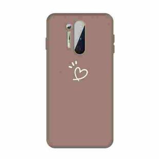 For OnePlus 8 Pro Three Dots Love-heart Pattern Frosted TPU Protective Case(Khaki)