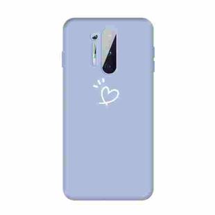 For OnePlus 8 Pro Three Dots Love-heart Pattern Frosted TPU Protective Case(Light Purple)